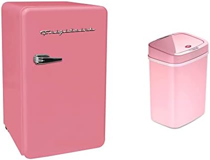 FRIGIDAIRE EFR372-PINK 3.2 Cu Ft Pink Retro Compact Rounded Corner Premium Mini Fridge & Keurig K-Mini Coffee Maker, Single Serve K-Cup Pod Coffee Brewer, 6 To 12 Oz. Brew Sizes, Dusty Rose