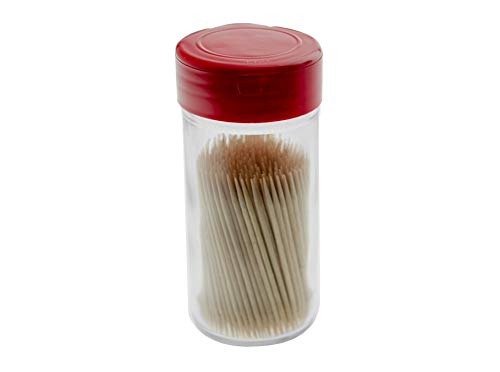  Marketing Holders Toothpick Dispenser Glass Jar Shaker Bottle Holder 4 Oz Container With Seal-able Red Flip Cap Qty 1