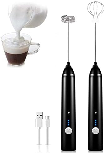  3 In 1 Handheld Electric Milk Frother And Steamer, 4 In 1 Automatic Heater For Making Latte Mini Multi-function Kitchen With Charging (BLACK, 2 IN 1)