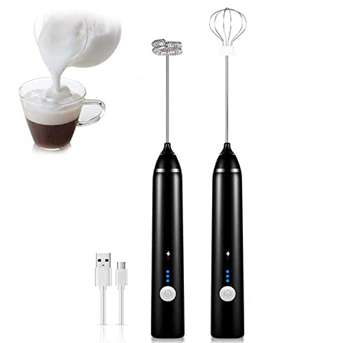  3 In 1 Handheld Electric Milk Frother And Steamer, 4 In 1 Automatic Heater For Making Latte Mini Multi-function Kitchen With Charging (BLACK, 2 IN 1)