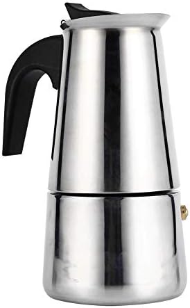  Stovetop Espresso Maker, 100ml/200ml/300ml/450ml Stainless Steel Moka Pot Cup Coffee Maker Stove Home Office Use (100ml)