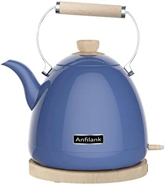  -Boil Water Electric Kettle, 1.7L 1500W, Coffee & Tea Kettle Stainless Steel,Wood Grain Design, Removable Filter, Water Window, LED Light. 360° Rotation, Auto Shut-off & Boil-Dry Protection