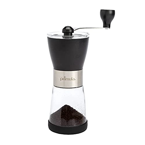  Manual Adjustable Burr Coffee Grinder-Ceramic Mill & Brushed Stainless Steel Body-Whole Bean For French Press, Cold Brew, Espresso, Camping