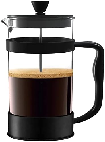  34 Ounce French Press Espresso And Tea Maker With Triple Filters, Stainless Steel Plunger And Heat Resistant Borosilicate Glass - Black