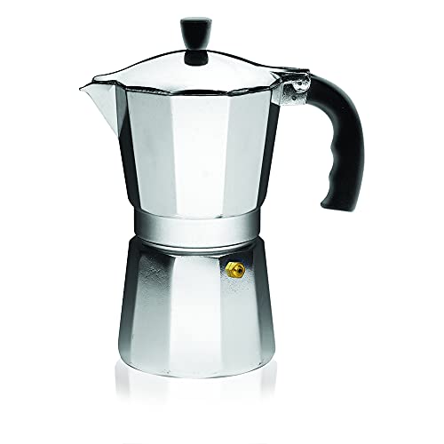  USA B120-45V Extra Large Aluminum Stovetop 12-cup Classic Italian And Cuban Espresso Maker (B120-45V), Silver