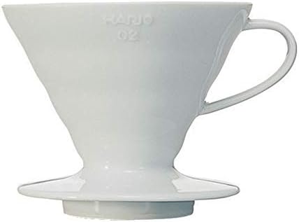 Hario V60 Ceramic Coffee Dripper Pour Over Cone Coffee Maker Size 02, White