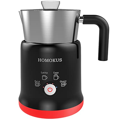  Milk Frother Detachable - 24oz Electric Milk Steamer Stainless Steel - Automatic Hot Cold Foam Maker And Milk Warmer For Latte Cappuccino Hot Chocolate - Black