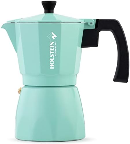  6 Cup Aluminum Espresso Maker, Mint - Great Tasting Traditional Espresso Coffee In Minutes