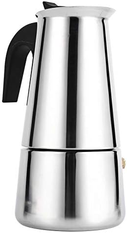 Stovetop Espresso Maker, 100ml/200ml/300ml/450ml Stainless Steel Moka Pot Cup Coffee Maker Stove Home Office Use (100ml)