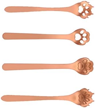  Cooking Spoon Coffee Spoon 5PCS Stainless Steel Stirring Spoon Mini Slotted Spoon Paw Shape Dessert Spoon Rainbow Coffee Spoons Espresso Beverage Drink Stirrer Ice Cream Spoon Serving Spoon