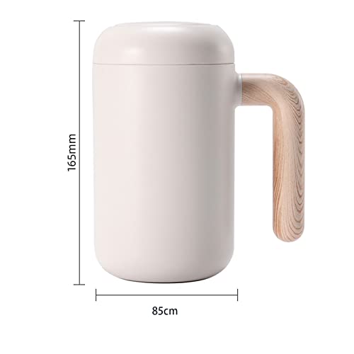  Portable Blender, Automatic Self Mixing Cup Office Stainless Steel Lazy Cup Portable Magnetic Rotating Smart Coffee Mugs Milk Cups And Mugs (Color : White)
