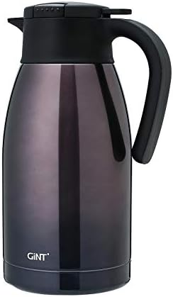  34Oz Thermal Coffee Carafe, Insulated Stainless Steel Coffee Carafes For Keeping Hot/Double Walled Vacuum Coffee Carafe (Silver, 1L)