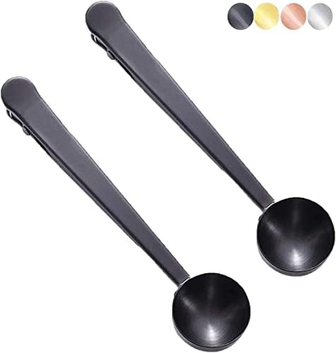  Coffee Scoop Clip Stainless Steel Tablespoon Coffee Spoon With Long Handle Multifunction Sealing Bag Clip For Tea, Coffee, Protein Powder, Instant Drinks, Kitchen Tools