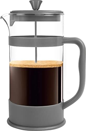  34 Ounce French Press Espresso And Tea Maker With Triple Filters, Stainless Steel Plunger And Heat Resistant Borosilicate Glass - Black