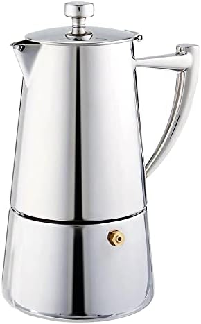  Roma 6-cup Stainless Steel Stovetop Moka Espresso Maker