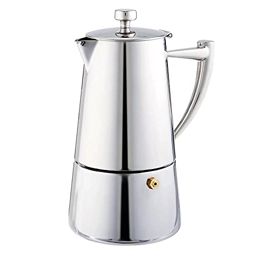  Roma 6-cup Stainless Steel Stovetop Moka Espresso Maker