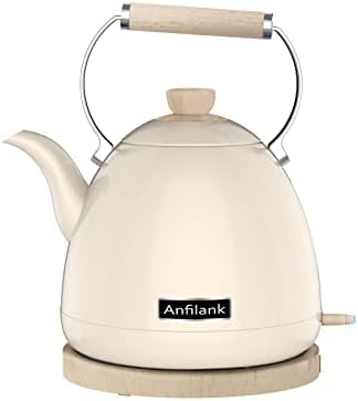 -Boil Water Electric Kettle, 1.7L 1500W, Coffee & Tea Kettle Stainless Steel,Wood Grain Design, Removable Filter, Water Window, LED Light. 360° Rotation, Auto Shut-off & Boil-Dry Protection