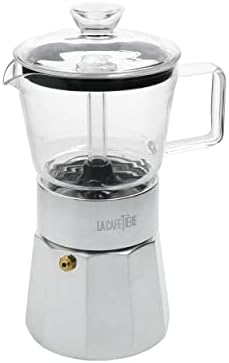  Verona Glass Espresso Maker, Black, 6 Cup, Gift Boxed