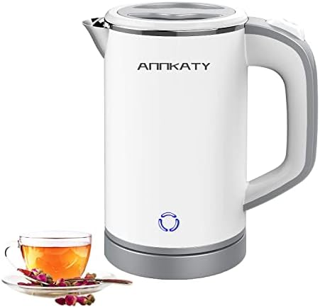  Small Electric Tea Kettle, 0.8L Portable Travel Hot Water Boiler Stainless Steel,Low Power Cordles Mini Electric Coffee Kettle Auto Shut-off,Gift For Camping, Travel, Office And Student Dormitory