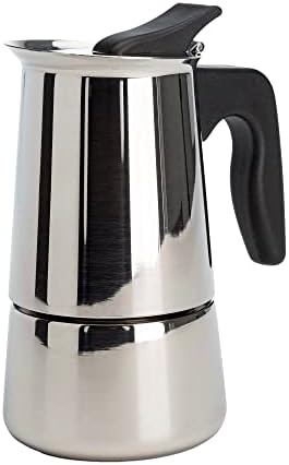  Stainless Steel Stovetop Espresso Coffee Maker, 4-Cup, 3.5"D X 5"W X 7"H