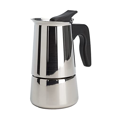  Stainless Steel Stovetop Espresso Coffee Maker, 4-Cup, 3.5"D X 5"W X 7"H