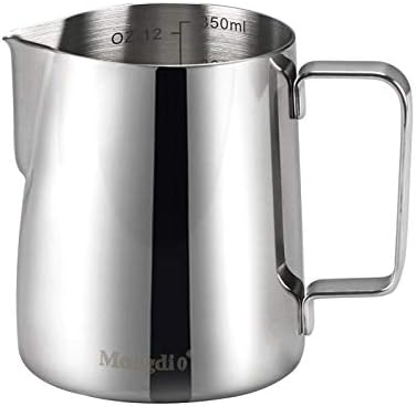 Coffee Milk Frothing Pitcher Cup 12oz & 20oz Steaming Pitchers Stainless Steel Milk Coffee Cappuccino Latte (12oz)