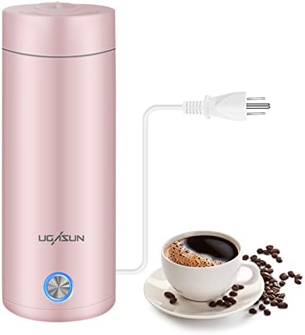  Portable Kettle,380ml Travel Kettle Electric Small,Portable Water Boiler,Mini Travel Tea Kettle,Fast Boil And Auto Shut Off Water Kettle Warmer,Double Wall Insulated Coffee Hot Water Heater Tea Maker