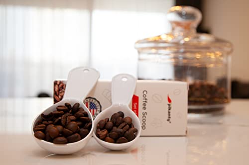  - Plastic Coffee Scoops (15ml & 30ml) Set Of 2 | Made In USA (White)