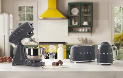Smeg MEG 50's Retro Style 7 Cup Electric Kettle, Slate Grey KLF03GRUS