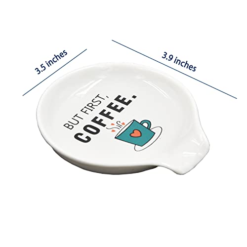  Offee Spoon Rest Coffee Bar Accessories, Small Teaspoon Holder Coffee Station Décor – But First, Coffee