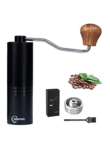  EEFIRE Manual Coffee Bean Grinder With 12 Adjustable Settings, CNC Stainless Steel Tapered Burr, Pour Over Coffee For Hand Grinder Gift Office Home Travel Camping