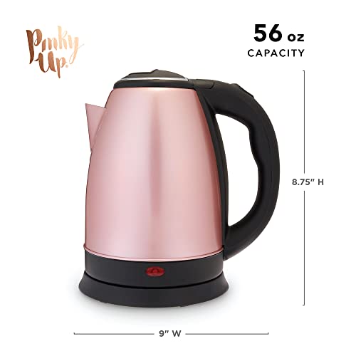  Arker Electric Tea Kettle - Cordless Kettle Stainless Steel Hot Water Boiler In Rose Gold - 56oz Set Of 1