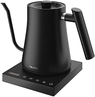  Gooseneck Electric Kettle Fabuletta Electric Kettle Temperature Control 100% Stainless Steel Inner Lid & Bottom Pour Over Coffee Kettle & Tea Kettle 1200W Quick Heating 1L Tea Pot For Family