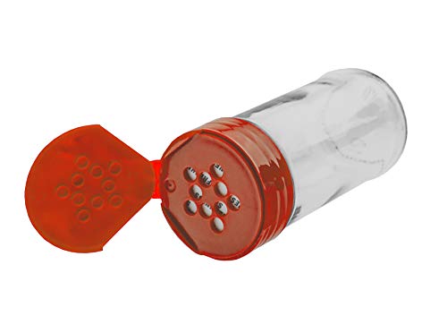  Marketing Holders Toothpick Dispenser Glass Jar Shaker Bottle Holder 4 Oz Container With Seal-able Red Flip Cap Qty 1
