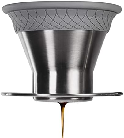  - BLOOM Pour Over Coffee Brewer Set - Durable Thermal Brushed Stainless Steel Sleeve, Dual Filter Mode With Patented Micro-Filter And 10 Paper Filters, Makes Coffee In 2 Mins