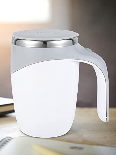  Self Stirring Mug USB Rechargeable 400ml Stainless Steel Magnetic Stirring Mug Reusable Automatic Coffee Mixing Cup Portable Magnetic Stirring Cup Mixing Coffee Mug For Home Office Travel Coff