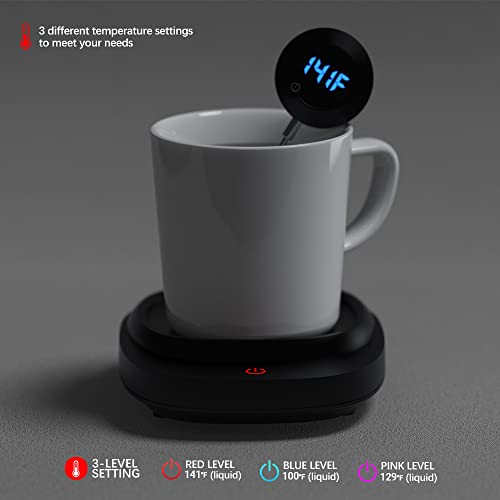  Coffee Mug Warmer Cup Warmer For Office Desk Use, Electric Beverage Warmer With 3 Temperature Settings,Coffee Warmer Plate For Cocoa Tea Water Milk With Auto Shut Off After 4 Hours(No Mug)