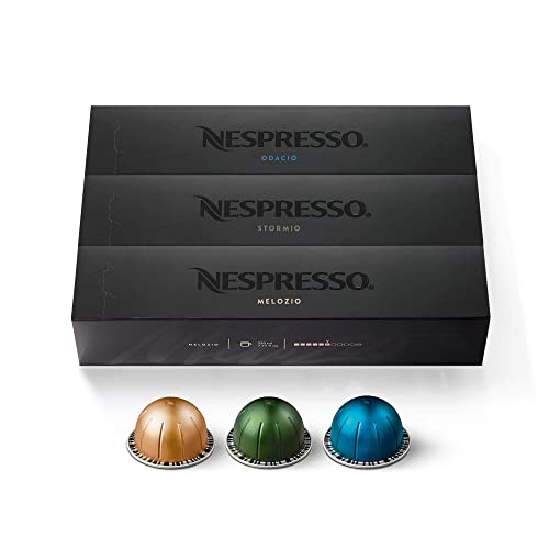 Nespresso Capsules VertuoLine, Mild Roast Coffee, 30 Count Coffee Pods, Brews 7.8oz & Capsules VertuoLine, Variety Pack, Medium And Dark Roast Coffee, 30 Count Coffee Pods, Brews 7.8 Oz