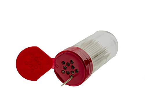  Marketing Holders Toothpick Dispenser Glass Jar Shaker Bottle Holder 4 Oz Container With Seal-able Red Flip Cap Qty 1
