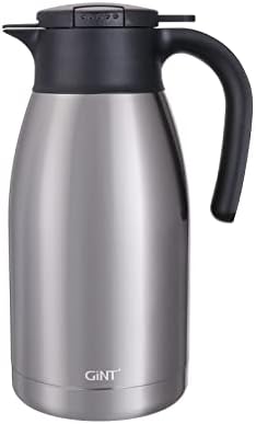  34Oz Thermal Coffee Carafe, Insulated Stainless Steel Coffee Carafes For Keeping Hot/Double Walled Vacuum Coffee Carafe (Silver, 1L)
