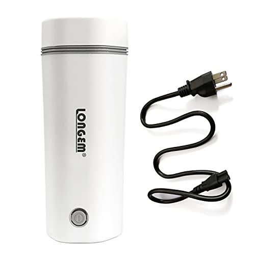  Portable Travel Electric Kettle For Home 110V Mini Electric Heating Cup Fast Boil Hot Water Boiler Stainless Steel Bottle Anti-Spill Leak Proof Auto Shut-Off Making Tea Coffee