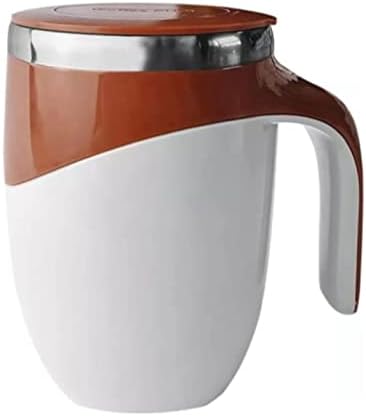  Self Stirring Mug, 304 Stainless Steel Automatic Magnetic Stirring Coffee Mug With Lid For Home Office Travel 380ML(Brown)