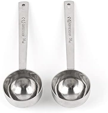  , 2 Pack Coffee Measuring Scoop 304 Stainless Steel Spoon 2 Tablespoon Spoons Kitchen Scoops With Long Handle For For Home Coffee Milk Tea Sugar Powder Silver 30ml