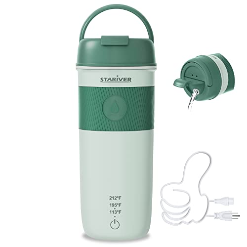  Travel Electric Kettle, 350ML Portable Electric Tea Kettle BPA-Free, Small Electric Kettle With 3 Temp Setting, Hot Water Boiler With Keep Warm, 304 Stainless Steel And Fast Boil, Green