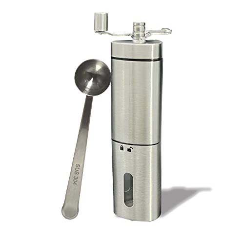 GENERIC Manual Coffee Grinder Portable, Stainless Steel Coffee Bean Grinder, Hand Grinder Coffee，Convenient And Removable Ceramic Grinding Process (MLY068)