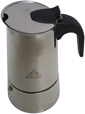  MUSA USA B120-22062M Stainless Steel Stovetop Espresso Coffeemaker 6-Cup, Silver