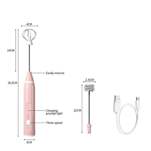  Rechargeable Milk Frother Handheld Electric Foam Maker With Stainless Whisk 3 Speed For Bulletproof Coffee Latte Cappuccino Hot Chocolate Matcha Stirrer Blender