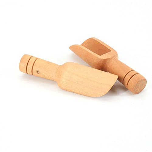 GENERIC 5/10pcs/set Mini Salt Spoons Wooden Scoop Coffee Tea Scoops Honey Coffee Condiment Salt Sugar Tea Spoon(5pcs)