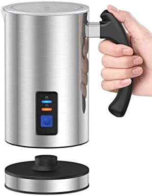  Milk Frother,Electric Foam Maker Stainless Steel Milk Steamer With Hot&Cold Milk Functionality Automatic Foam Electric Milk Warmer Silent Operation For Coffee, Latte, Hot Chocolates, Cappuccino