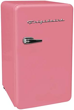 FRIGIDAIRE EFR372-PINK 3.2 Cu Ft Pink Retro Compact Rounded Corner Premium Mini Fridge & Keurig K-Mini Coffee Maker, Single Serve K-Cup Pod Coffee Brewer, 6 To 12 Oz. Brew Sizes, Dusty Rose